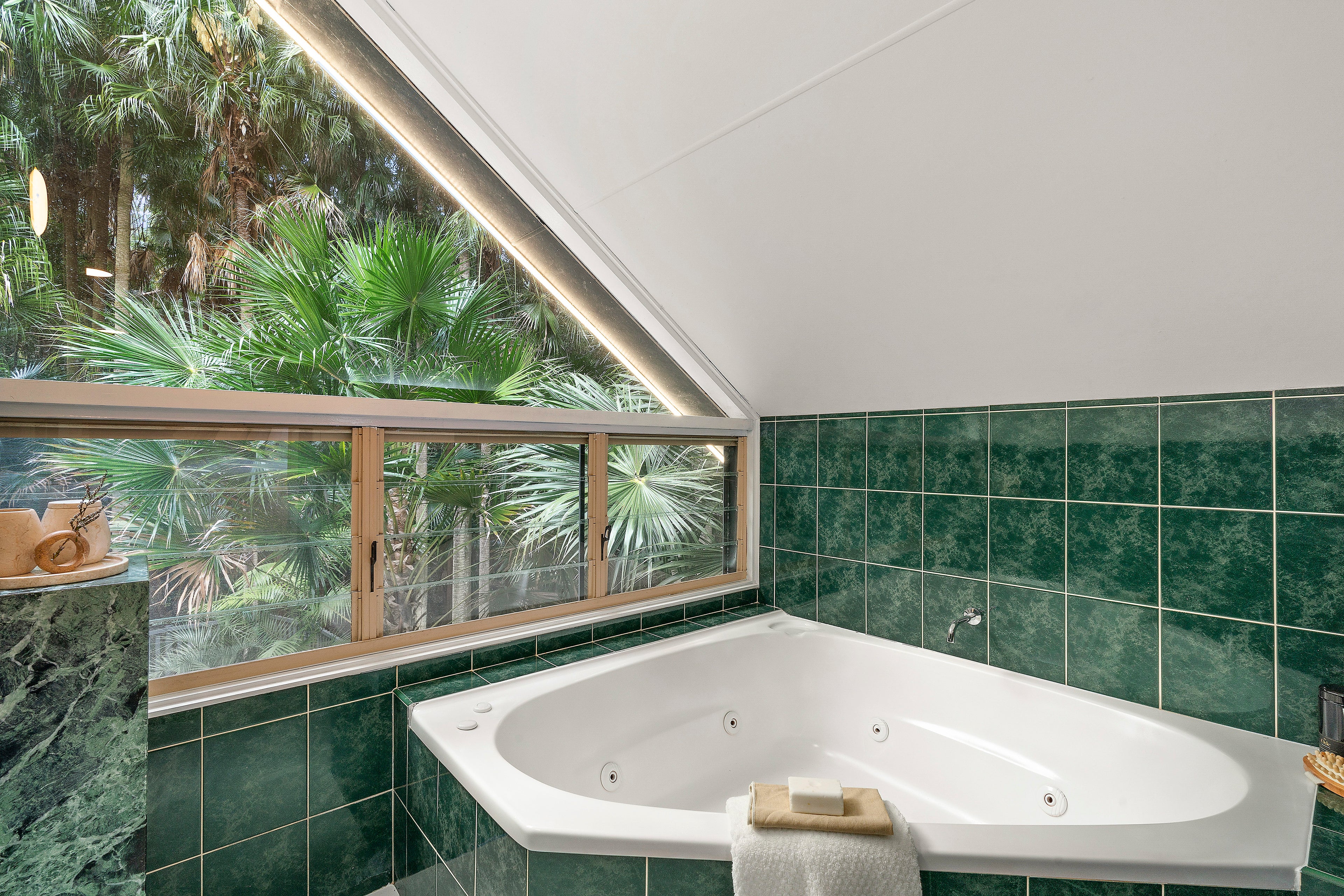 Bathroom with large window